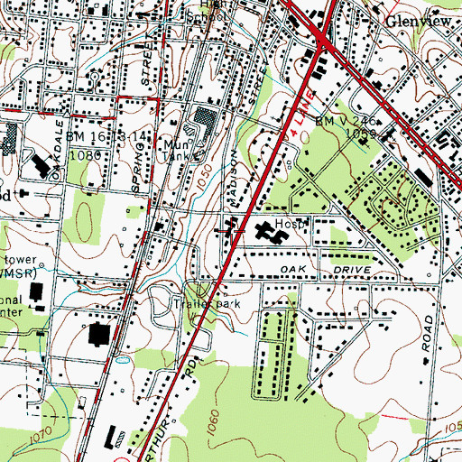 Topographic Map of Medical Center Shopping Center, TN