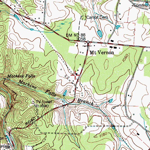 Topographic Map of Mount Vernon Church of the Nazarene, TN