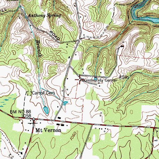 Topographic Map of Mount Vernon School (historical), TN