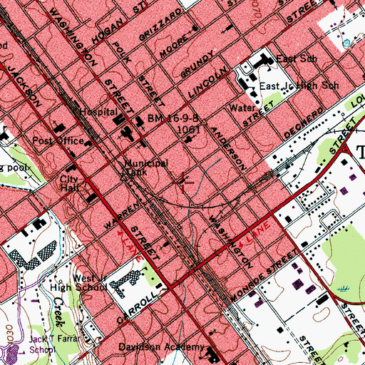 Topographic Map of Mount Zion Baptist Church, TN