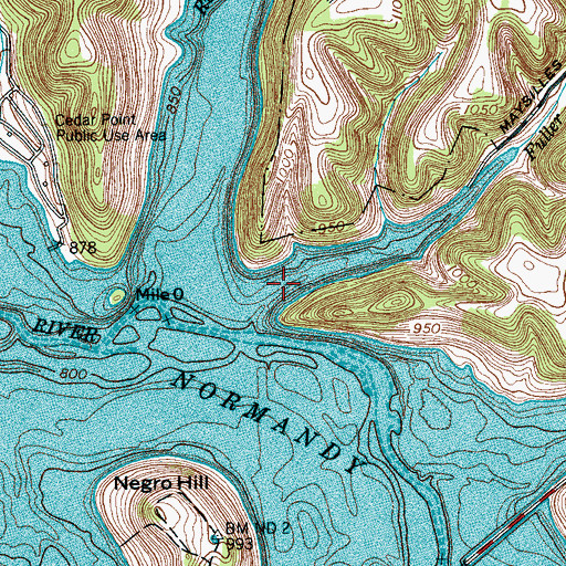 Topographic Map of Riverside Church (historical), TN