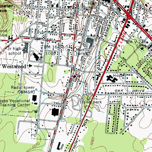Topographic Map of Southside Church of Christ, TN