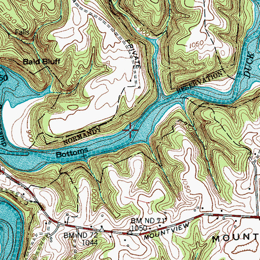 Topographic Map of Sugarcamp Ford (historical), TN