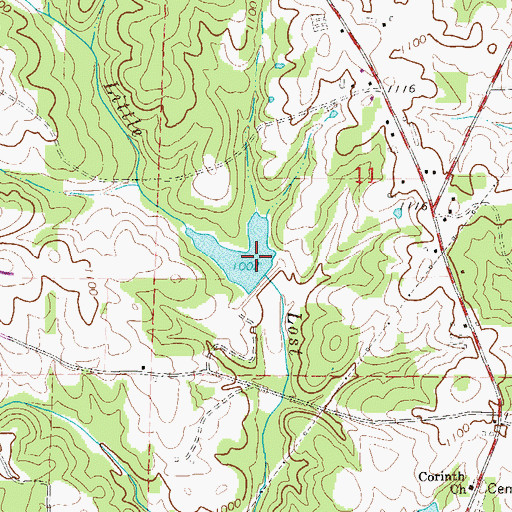 Topographic Map of Lost Creek Watershed Dam Number 3, AL
