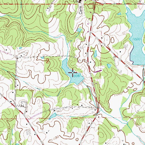 Topographic Map of Lost Creek Lake Number 2, AL