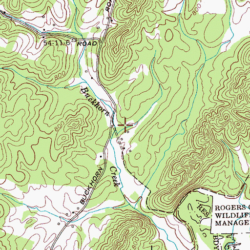 Topographic Map of Buckhorn School (historical), TN