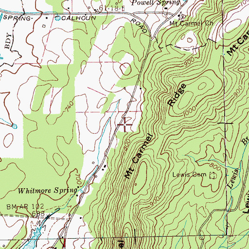 Topographic Map of Center Point School (historical), TN