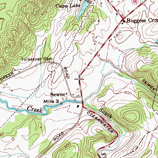 Topographic Map of Gettys Chapel (historical), TN