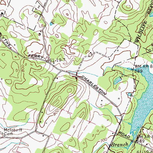 Topographic Map of Gravel Hill School (historical), TN