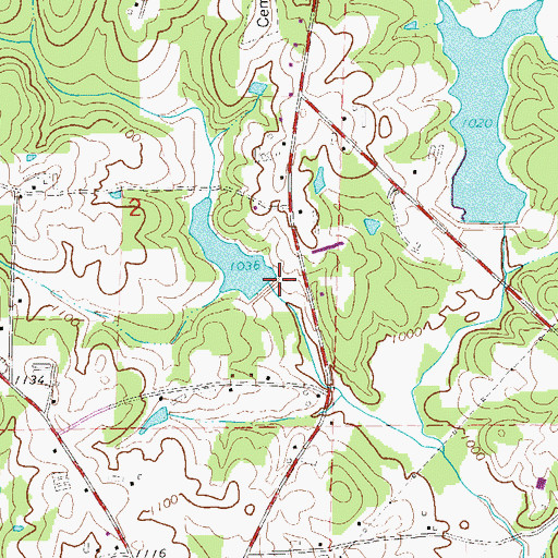 Topographic Map of Lost Creek Watershed Dam Number 2, AL