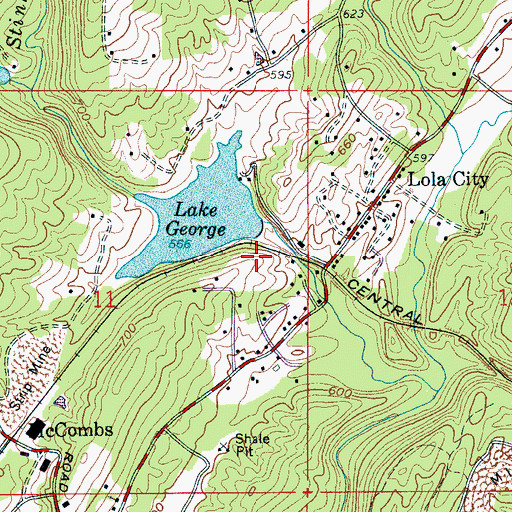 Topographic Map of Lake George Dam, AL