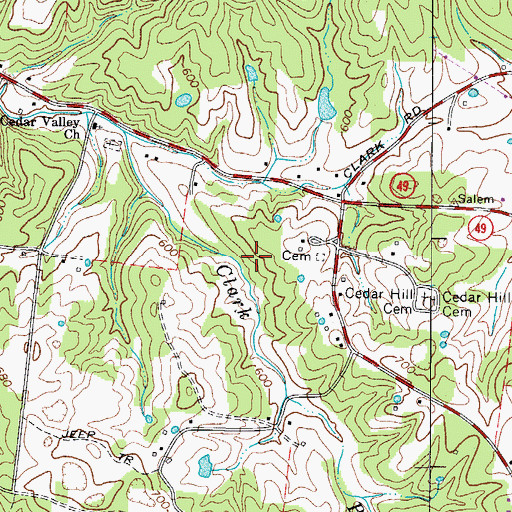 Topographic Map of Sinks Cemetery, TN