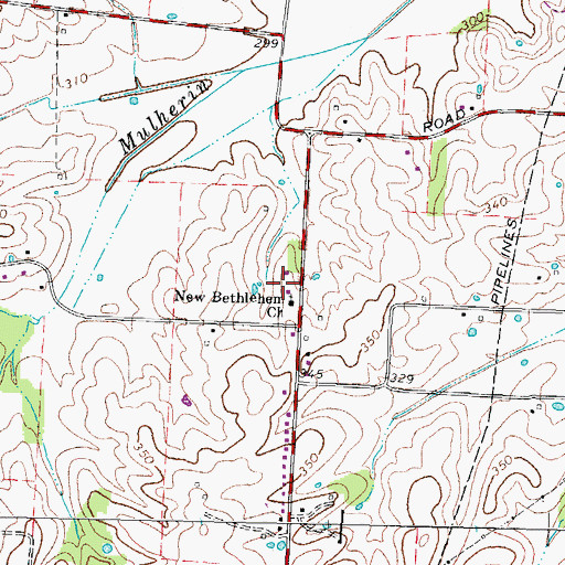 Topographic Map of Bethlehem School (historical), TN