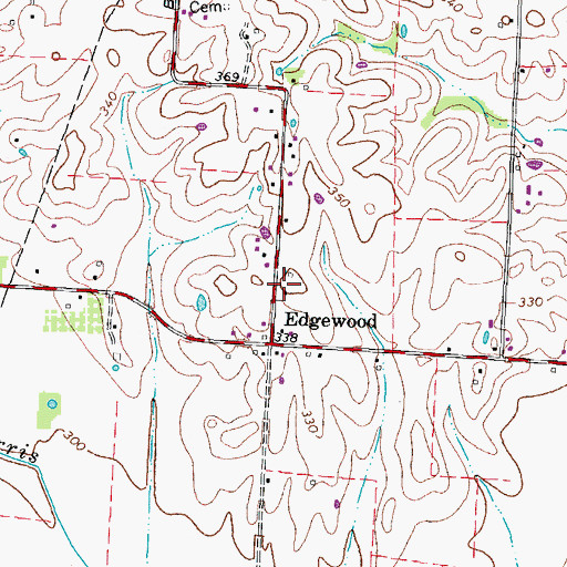 Topographic Map of Edgewood School (historical), TN