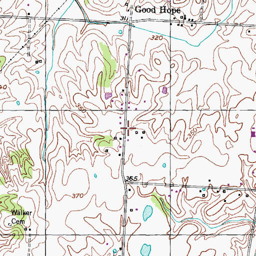 Topographic Map of Fair View School (historical), TN