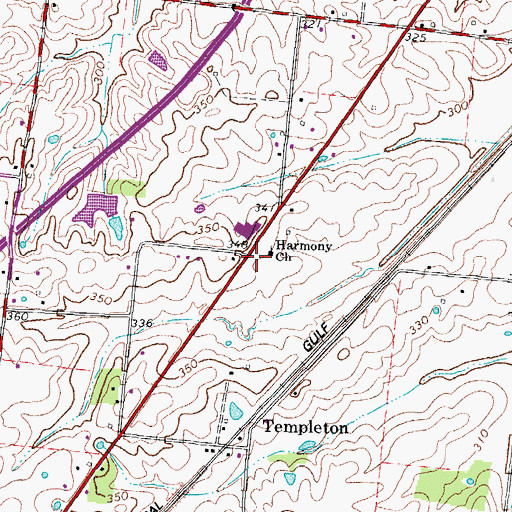 Topographic Map of Harmony School (historical), TN