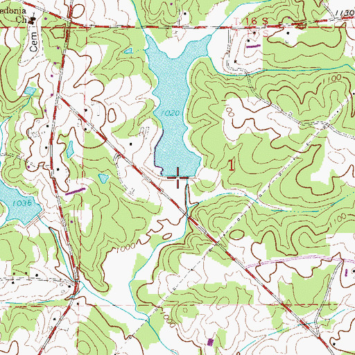 Topographic Map of Lost Creek Watershed Dam Number 1, AL