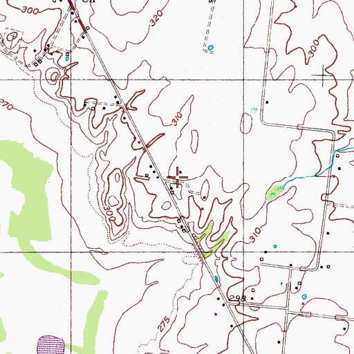 Topographic Map of Hillcrest School (historical), TN