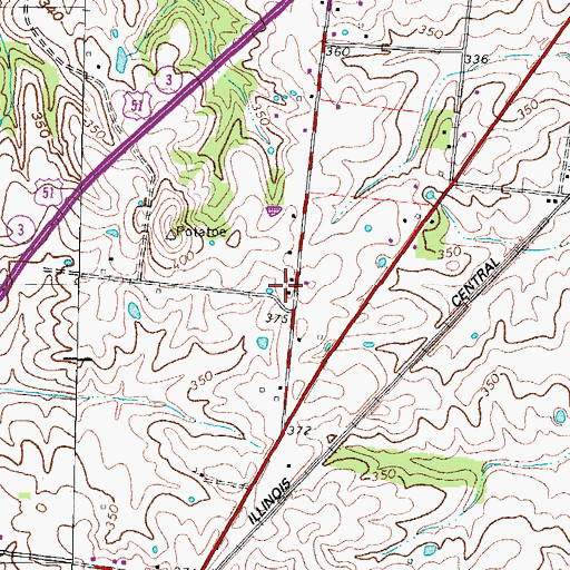 Topographic Map of Palestine Church (historical), TN