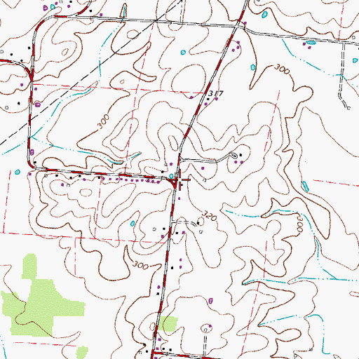 Topographic Map of Tatumville Church (historical), TN