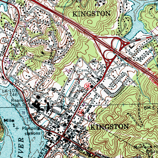 Topographic Map of Braxton Chapel African Methodist Episcopal Church, TN