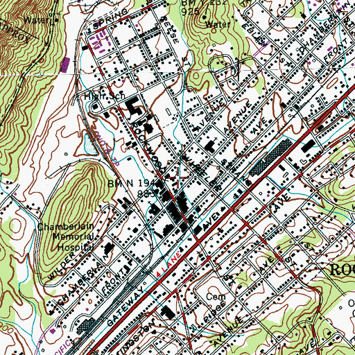 Topographic Map of First Christian Church, TN