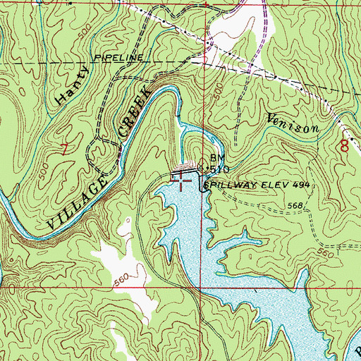 Topographic Map of Bayview Lake Dam, AL