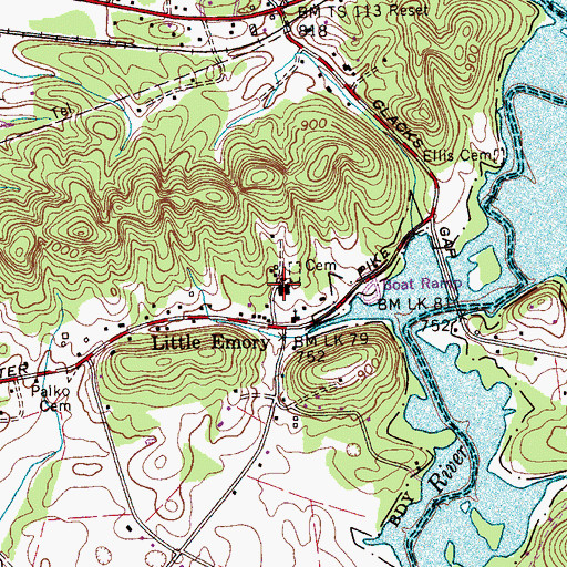 Topographic Map of Emory School (historical), TN