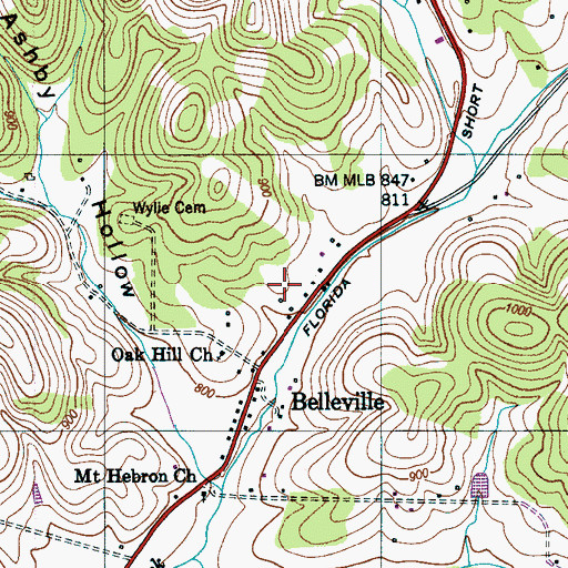 Topographic Map of Bellville School (historical), TN