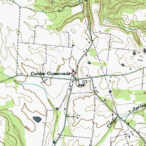 Topographic Map of Corders Crossroads School (historical), TN