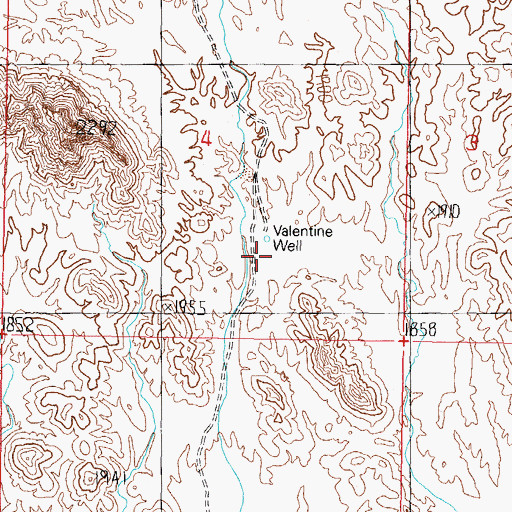 Topographic Map of Valentine Well, AZ