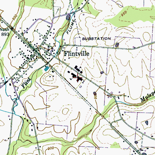 Topographic Map of Flintville Junior High School, TN