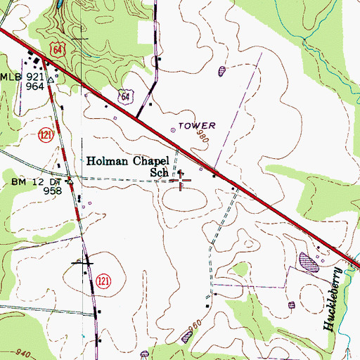 Topographic Map of Holman Chapel (historical), TN