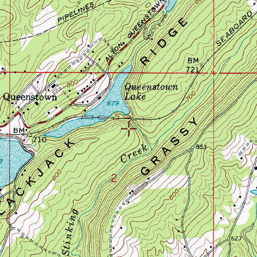 Topographic Map of Queenstown Lake Number 2 Dam, AL