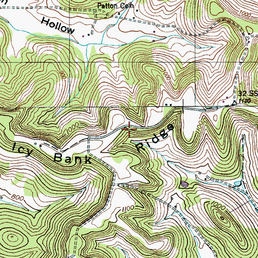 Topographic Map of Icy Bank School (historical), TN