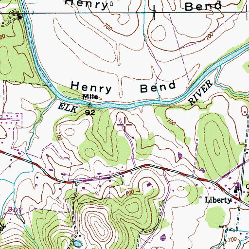 Topographic Map of Lamarsons Plantation (historical), TN