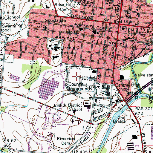 Topographic Map of Lincoln County Fairgrounds, TN