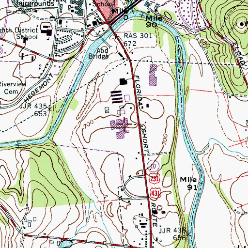 Topographic Map of Lincoln County High School, TN