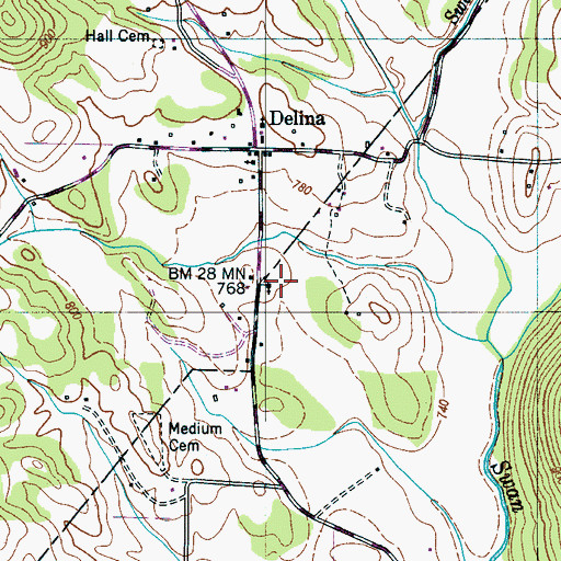 Topographic Map of Medium School (historical), TN