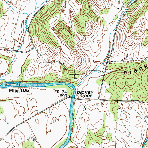 Topographic Map of Moores Chapel School (historical), TN