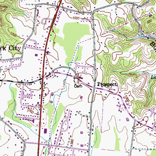 Topographic Map of Prospect School (historical), TN