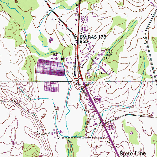 Topographic Map of Quick School (historical), TN