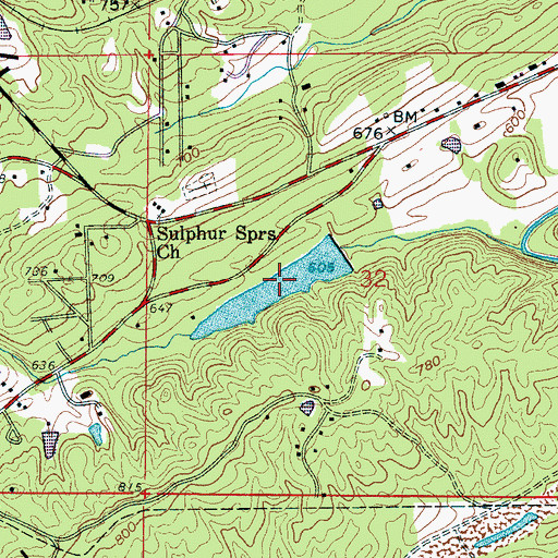 Topographic Map of Palmers Lake, AL