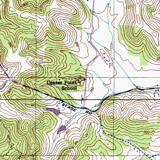 Topographic Map of Center Point Church (historical), TN