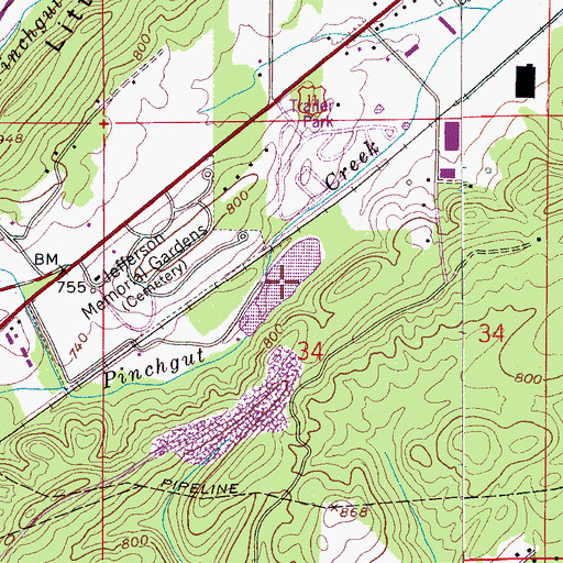 Topographic Map of City of Birmingham - Roebuck Plaza Lake, AL