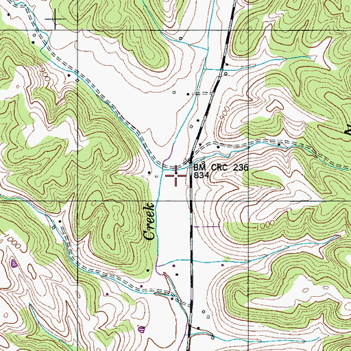 Topographic Map of Flag Springs School (historical), TN