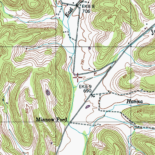 Topographic Map of Hannah School (historical), TN