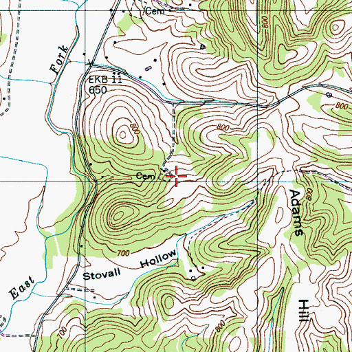 Topographic Map of Pleasant Hill Church (historical), TN