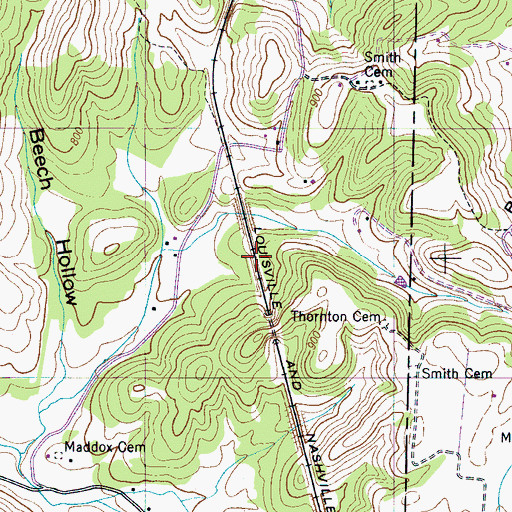 Topographic Map of Luda Siding, TN