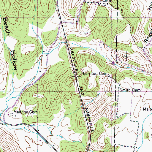Topographic Map of Luda Tunnel, TN